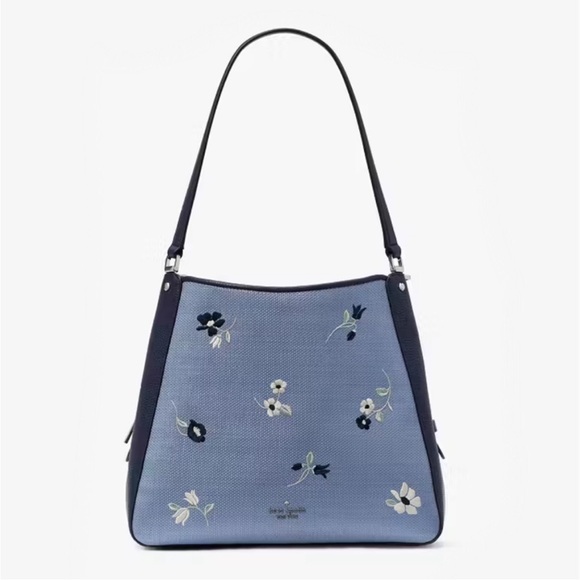 ♠️kate spade Leila Floral Embroidered Medium Triple Compartment Shoulder Bag NWT